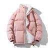 Fleece padded jacket winter solid color thickened padded jacket couple loose versatile padded jacket men's and women's clothing