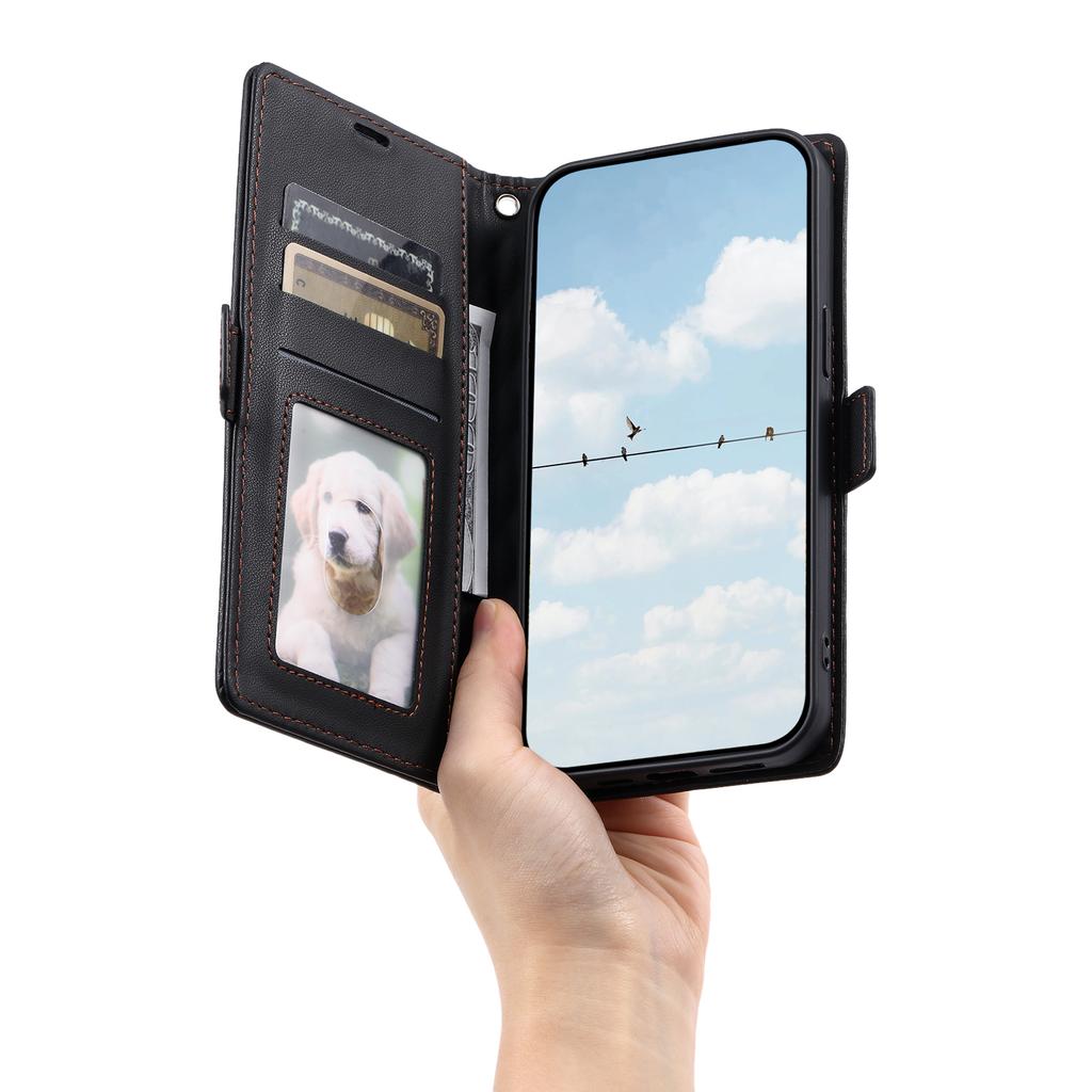 For iPhone 17 Pro Max Leather Case Rhombus Texture Wallet Stand Phone Cover with Wrist Strap