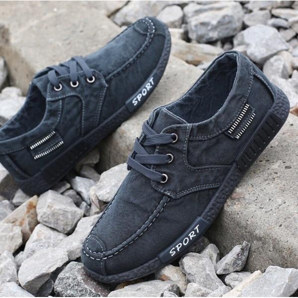 Versatile Fashion Men's Denim Canvas Shoes Ideal For Casual Sports Activities Size 39-44