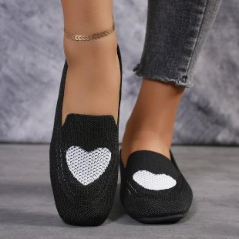 Color matching love single shoes autumn new fly-woven mesh surface shallow mouth one pedal lazy flat bottom casual women's shoes