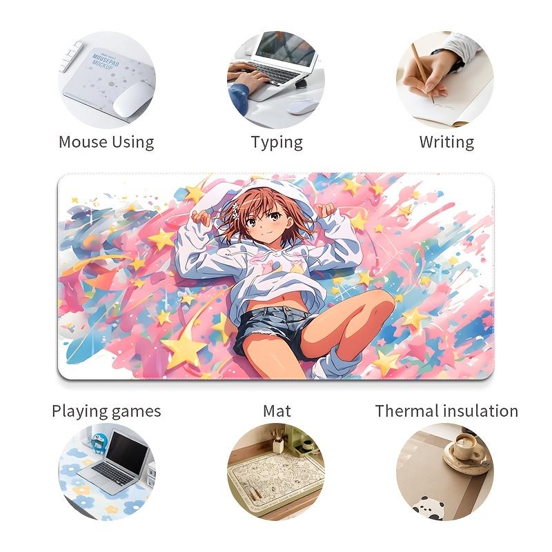 Grand Tapis de Souris Gaming Fille Anime Étoilé Vibrant Caoutchouc Antidérapant Lavable Tapis de Souris Anime tapis de souris gadgets bureau Tapis