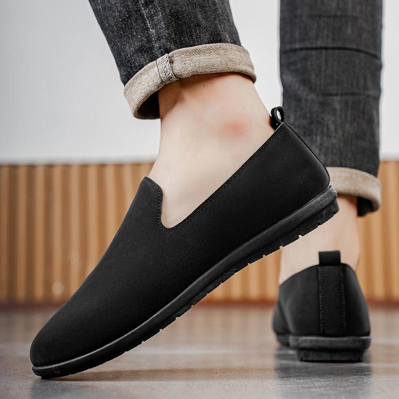 Fashion New Fashion Leather Man Casual Shoes Flats Shoes Men Comfortable Slip on Loafers Male Outdoor Walking Shoes Driving Shoes