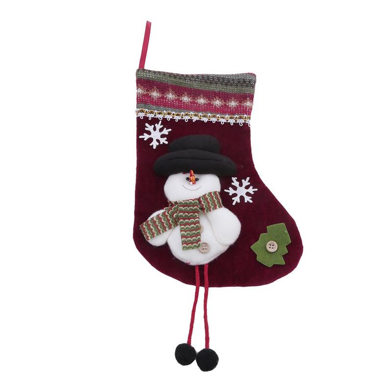 Christmas Stockings Socks Santa Snowman Hanging Xmas Tree Ornaments Christmas Decor for Home New Year Navidad Candy Gift Bags