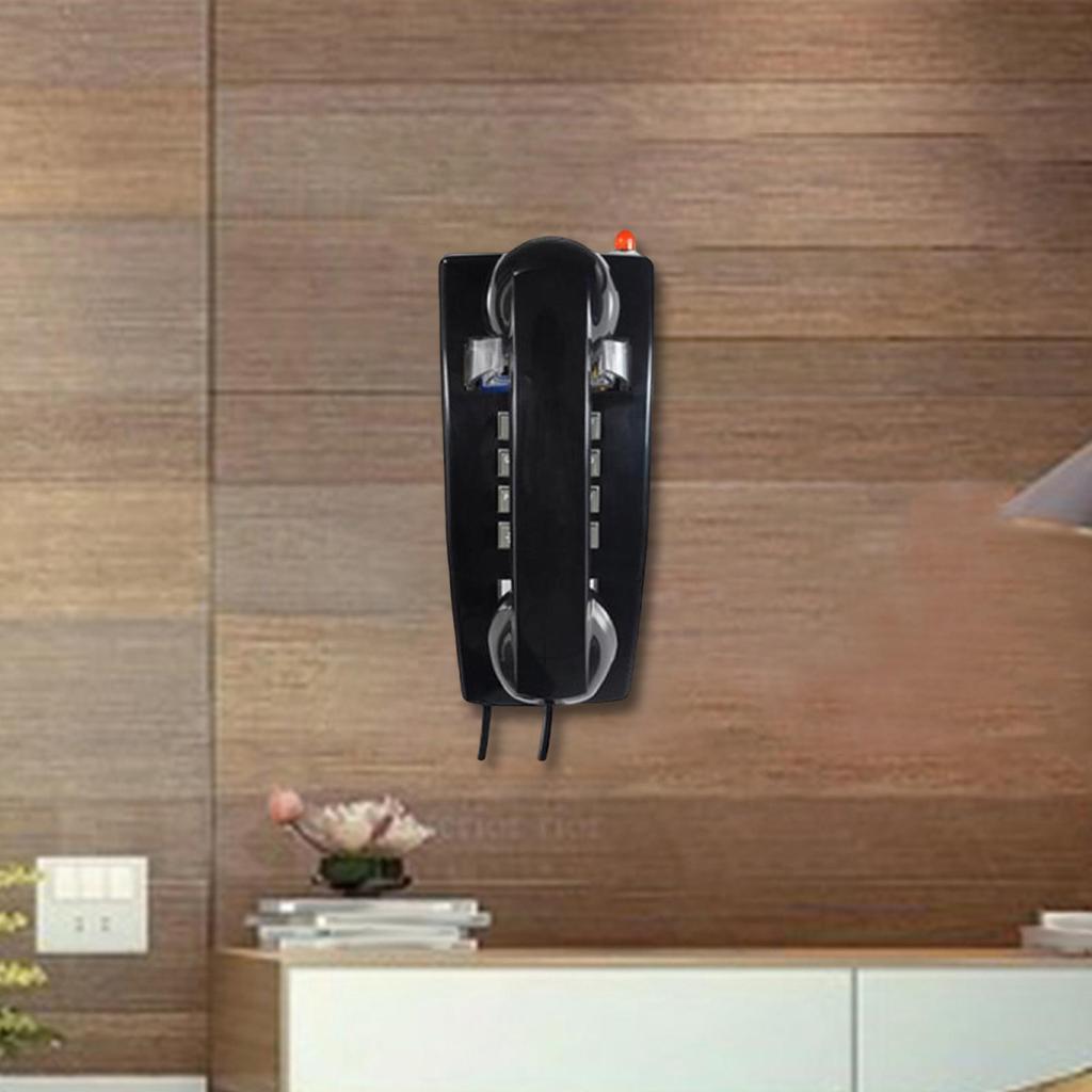 Retro Wall Phone Handset Volume Control Wall Telephone for Bathroom School