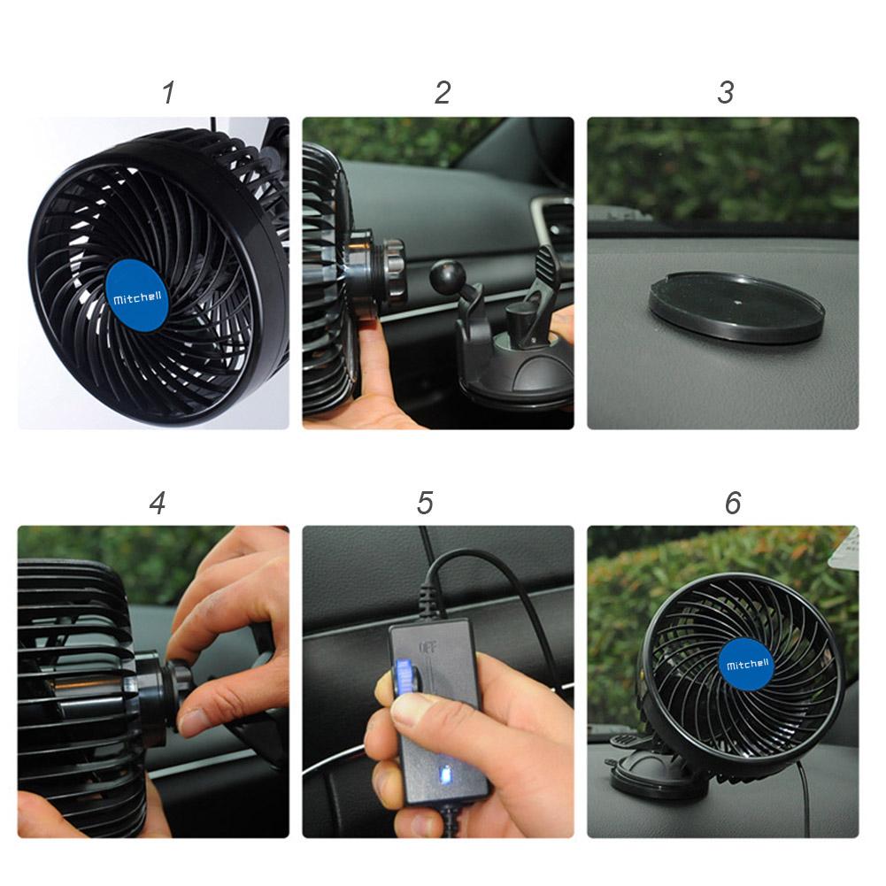 Sucker Electric Car Fan 12V 24V Car Windshield Adjustable Strong Winds Fan Cooling System Cigarette lighter/USB Operated Fan