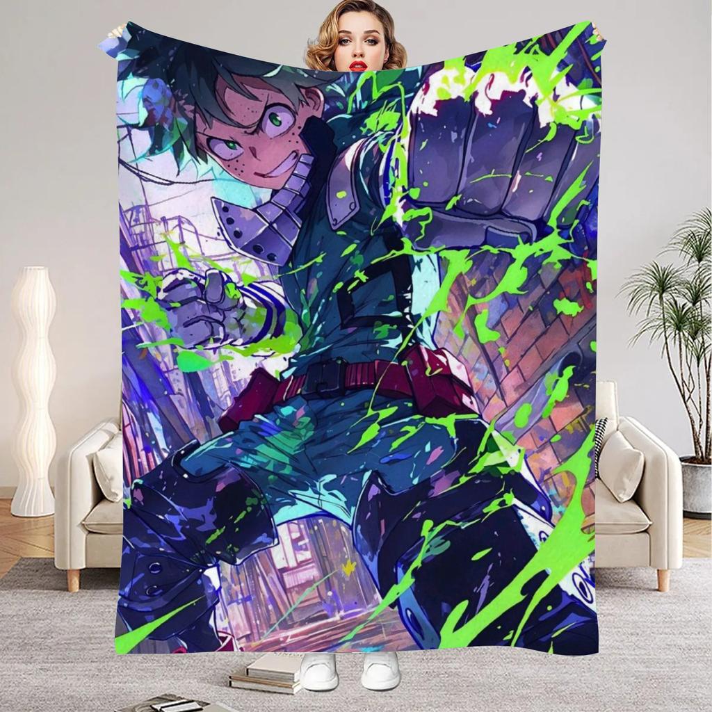 My Hero Academia Anime Figure Flannel Blankets Soft Warm Throw Blanket Kids Living Room Couch Sofa Bed Fluffy Bedspread
