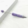 Comfortable Grip Gel Pen Diamond Beadable Pens, Bling Rhinestone Beaded DIY Bead Pen, Crystal Shaft Decorative Craft Black Ink Ballpoint Pens