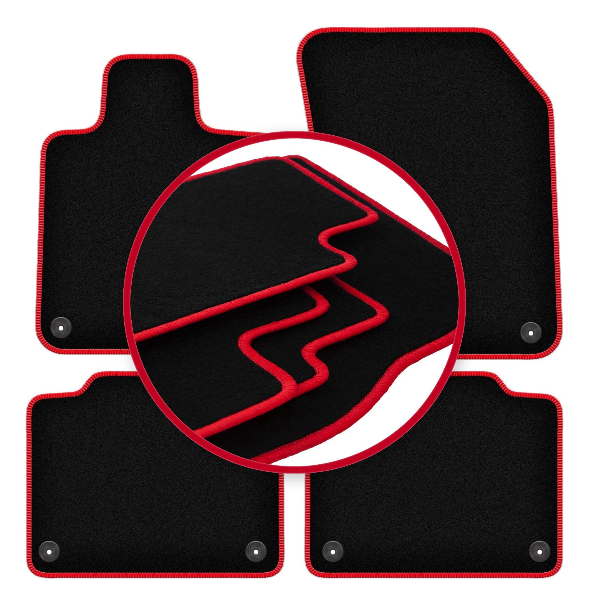 Velour floor mats with red edge for: Volvo S90 II sedan (2016-)