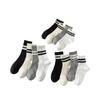 Female Spring and Autumn Stripe Two Bars Gird Waist Rubber Band Running Sports Sweat Absorbent Tube Cotton Socks