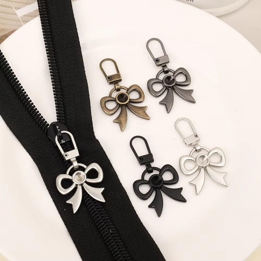 10pcs Detachable Metal Zipper Butterfly Bow Zipper Slide Replacement Zipper Head Replacement Kits