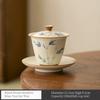 150ML wood gray ceramic underglaze color covered bowl hand-painted persimmon kung fu tea set gaiwan tea set