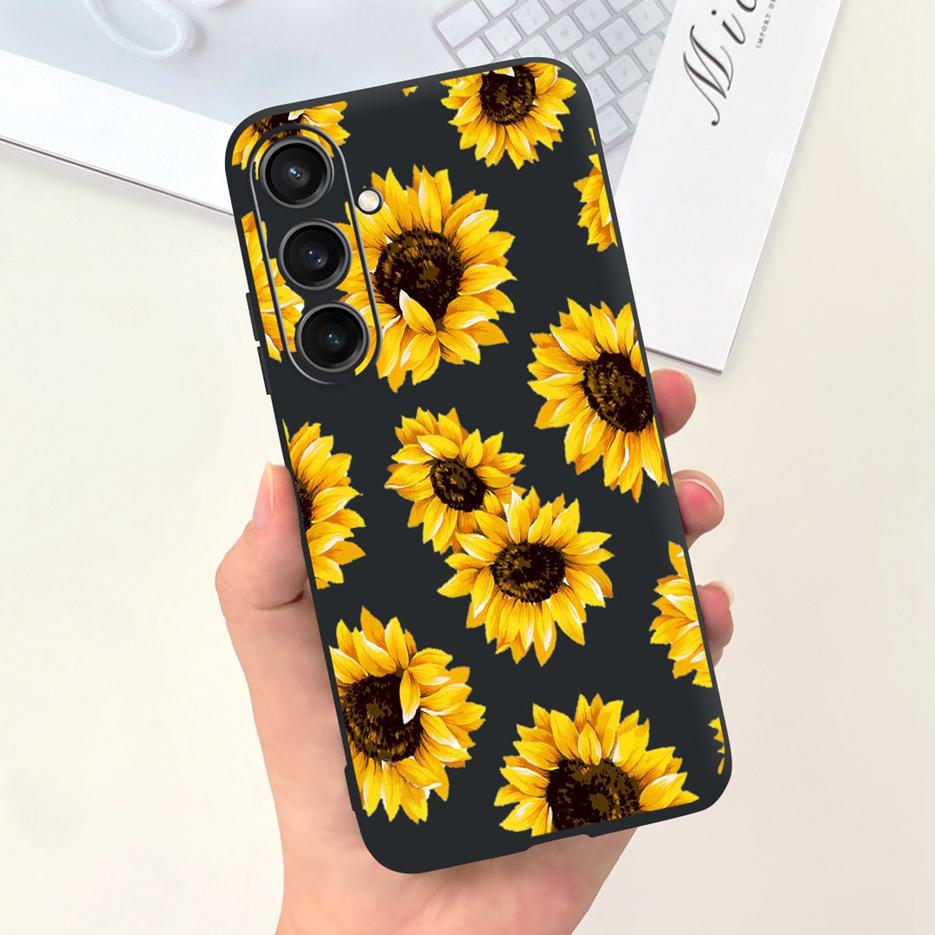 For Samsung Galaxy A55 Case Pretty Cartoon Girls Sunflower Cover Soft TPU Phone Case For Samsung A15 A25 A35 A55 5G Fundas Coque