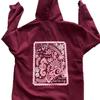 New Pink Palm Print Drop-Shoulder Long-Sleeve Hooded Sweatshirt