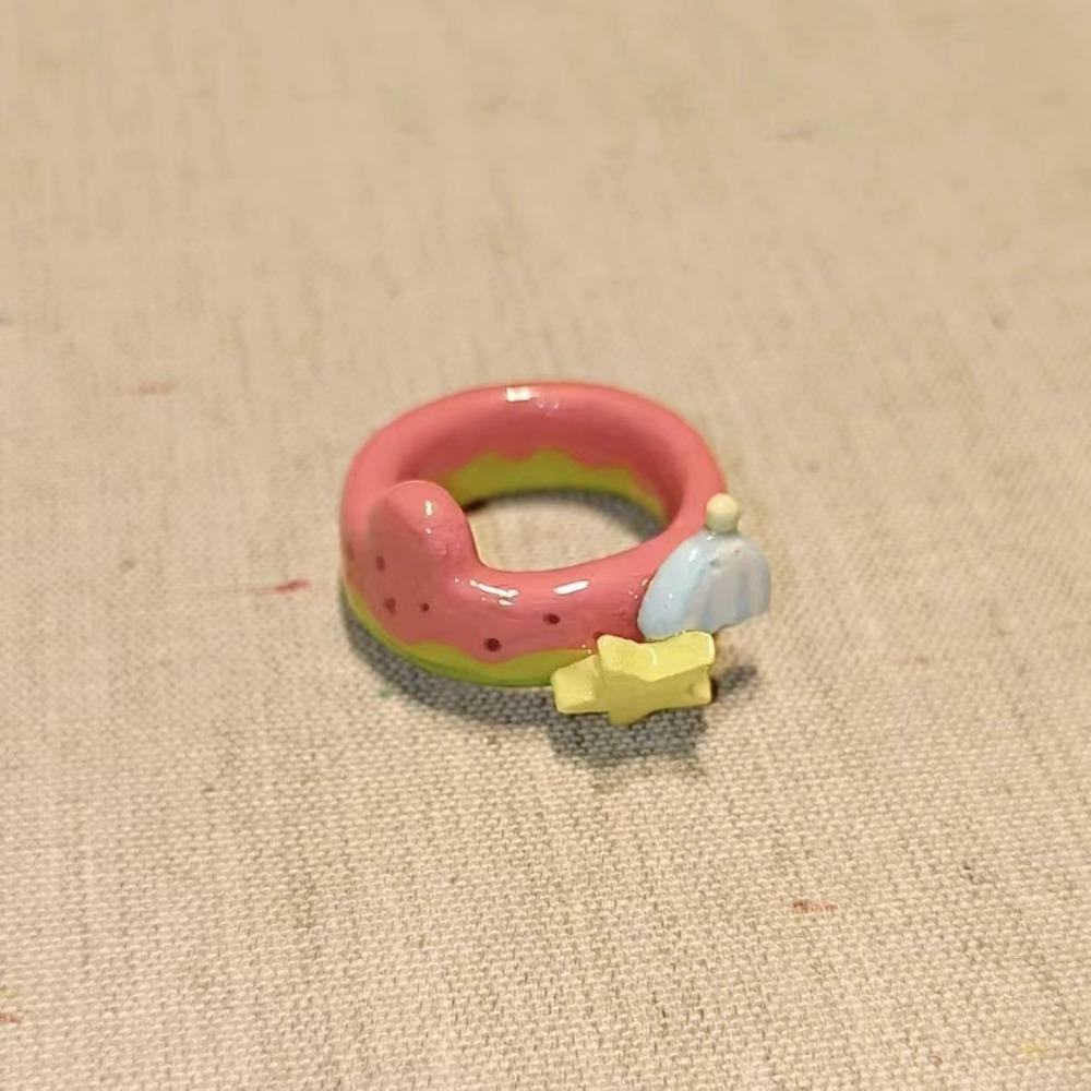 Cartoon Childlike Cute Enamel Drip Glaze Cat Ring Niche Design Girl Heart Versatile Animal Student Ring