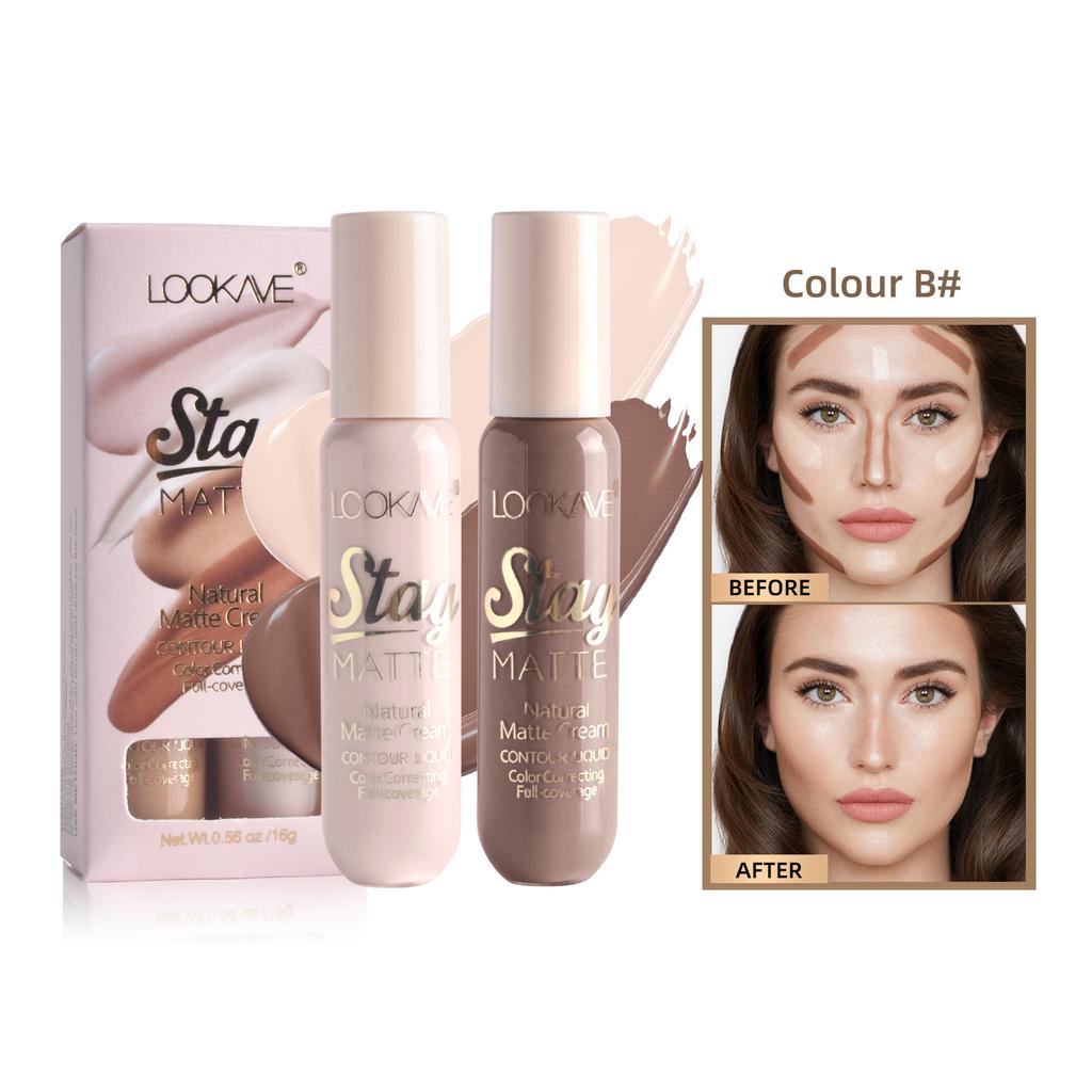 2pcs Set Acne Marks Concealer Cover Up Spots Face Brighten Contour Shadow Makeup Liquid Concealer