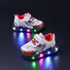TS JYL JK193 Kids Mid Top Leather Light Up Shoes Anti Slip Sole Stylish Casual Footwear For Kids