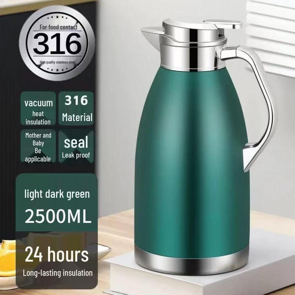 6 Stainless Steel Thermos - Large Capacity Home Kettle for Hot Water, Long-Lasting Vacuum Insulation