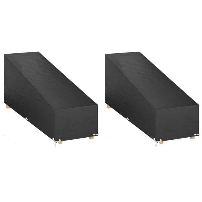 VidaXL Housses pour chaise longue 2 pcs 12 œillets 200x65x35-60 cm PE 3155395