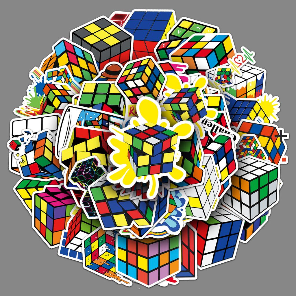 50 Rubik's Cube Graffiti Personality Trendy Cool Play Creative DIY Mobile Case Skateboard Suitcase Sticker Waterproof