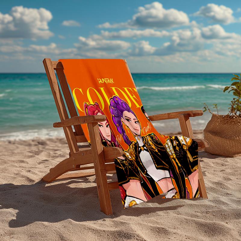 KPOP Hunter Fashion Beach Towel: Ideal for Summer Adventures Soft, absorbent and quick drying suitable for swimming and bathing
