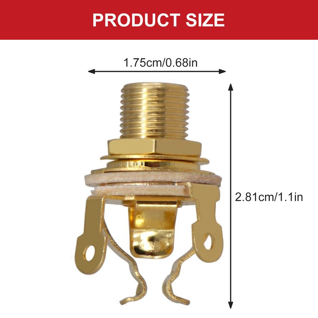 1/4 Guitar Jack Mono Input Jack Metal Electric Guitar Replacement Mono Input or Output Jack Socket 6.35mm Guitar Part