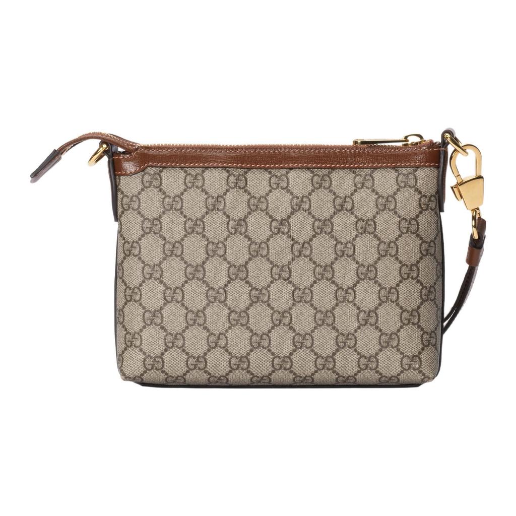 Gucci GG Supreme Detachable Adjustable Shoulder Strap Zipper Closure Messenger Bag Crossbody Bag Canvas With Leather Shoulder Bag 760021-92THG-8563