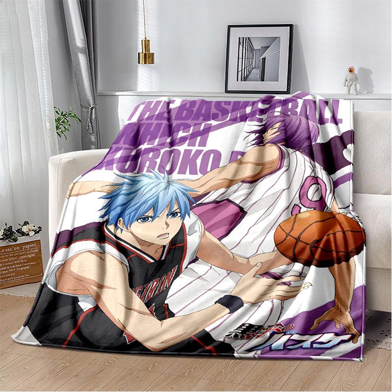 Anime Kuroko's Basketball Cartoon Blanket,Soft Throw Blanket for Home Bedroom Bed Sofa Picnic Travel Office Cover Blanket Kids