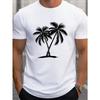 Palmen Vektor Herren Freizeit Grew Neck Kurzarm T-Shirt für den Sommer, Übergröße