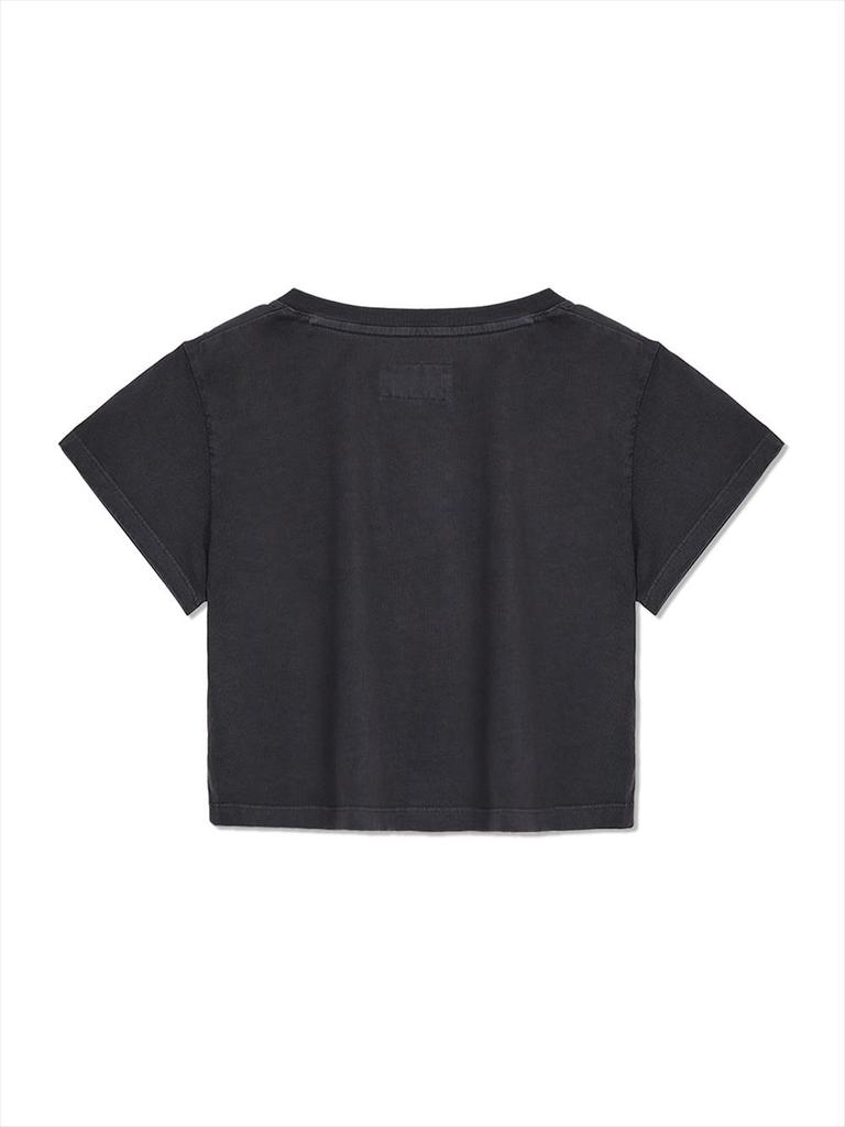 [Matinkim] Pigment Logo Crop Top