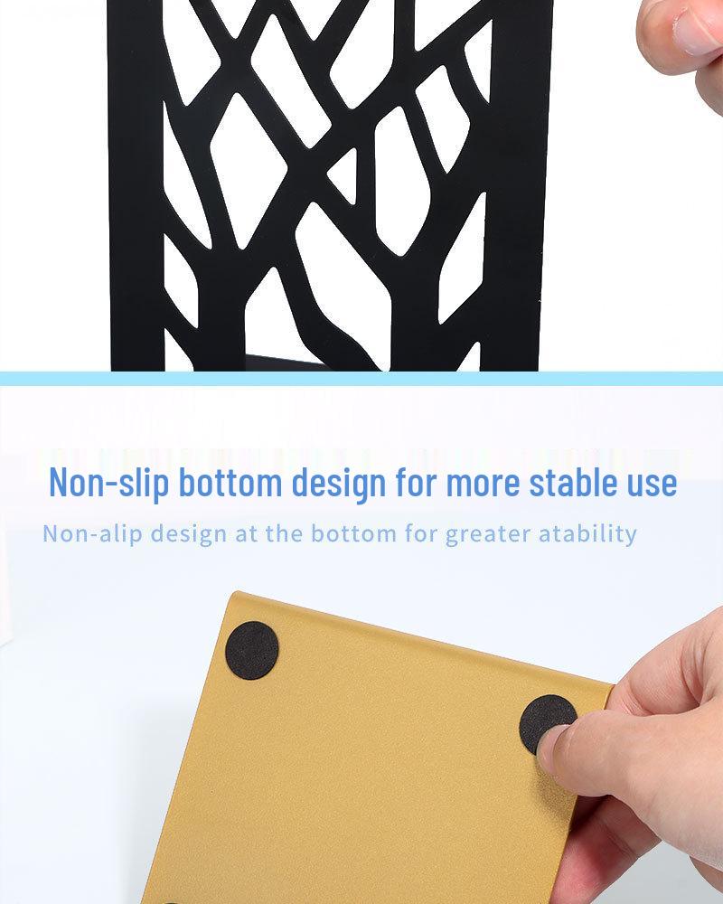 Creative Wrought Iron Metal Book Storage Rack and Personalized Hollowed-Out Bookends