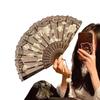 Lace Decorative Fans Folding Hand Fan Black White Dancing Fans Wedding Party Stage Performance Fan Gifts For Guest