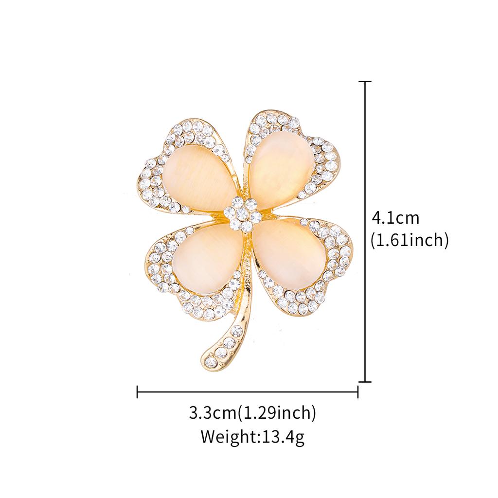 Weiman Four-leaf Clover Brooches Luxury Women Fashion Plant Rhinestone Opal Alloy Customize Designer Brooches Pin Jewelry Gift