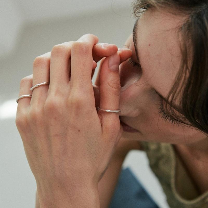 Verte 925 Silver Brin Layered Ring   cinq.Silver.229