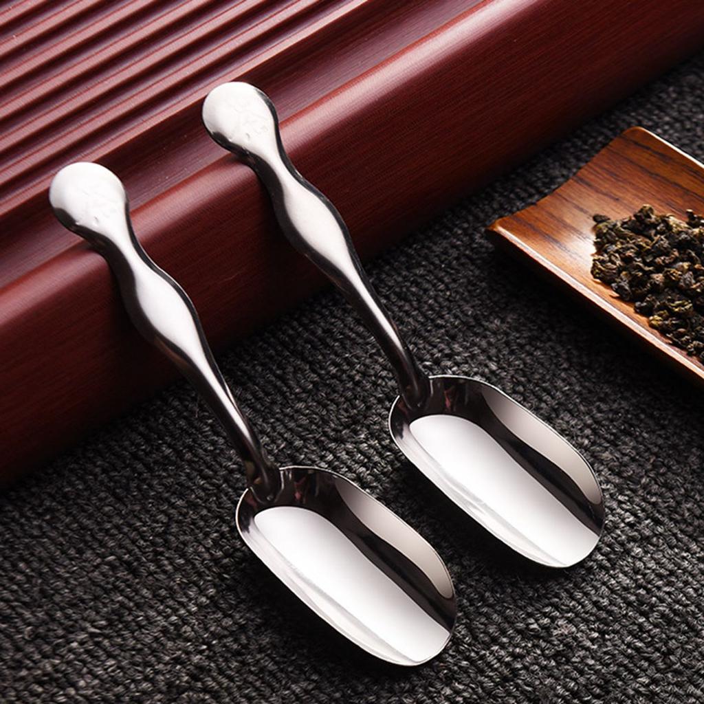 2pcs Stainless Steel Tea Spoons for Teabags Loose Tea Spoon Scoop Tableware Tea Bags Coffee Spoon Iron Shovel Ice Cream Spoon