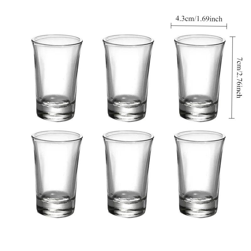 Set da 6 pezzi Squisito Bicchiere da Vino Piccolo Elegante Bicchierino da Shot Calice da Baijiu Festa Trasparente Bicchiere per Distillati Utensili da Vino Bicchieri da Bar