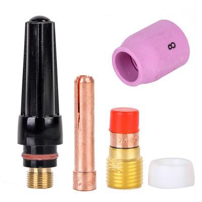 5pcs New TIG Welding Torch Collet Gas Lens 2.4mm Pyrex Cup Kit For WP-17/18/26