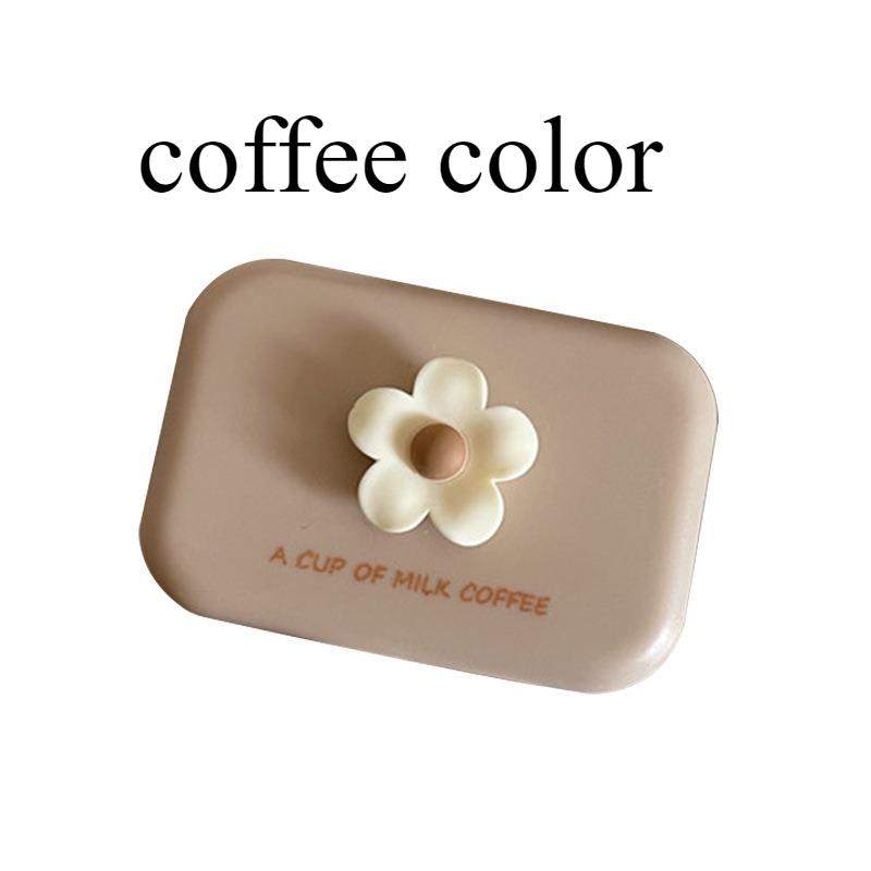 

3D Printed Flower Pattern Eyeglasses Case in Warm Milk Tea Color, Stylish for Home & Daily Everyday Use