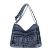 Mehrschichtige kleine quadratische Denim-Tasche für Damen, Umhängetasche, Modische und lässige Damentasche