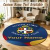 Round Rug Custom NameLuton Town Pattern Non Slip Carpet Home Floor Decor