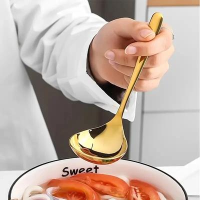 1 cucchiaio in acciaio inox per addensare, creativo, manico lungo, per hotel, pentola, mestolo, utensili essenziali per la cucina di casa