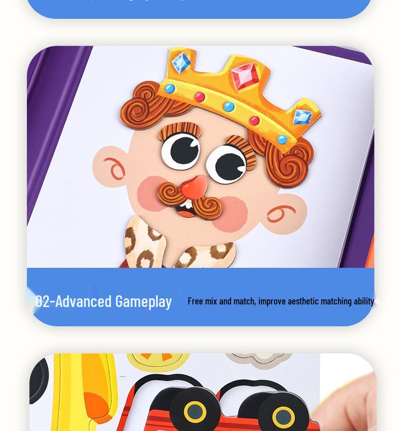 DIY Magnetic Dress-Up Toy: Character Face and Outfit Puzzle for Kids Ages 3-6