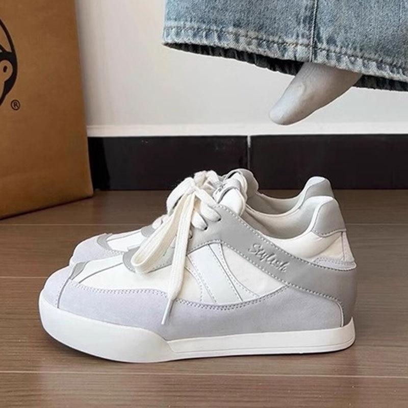 

Blue sneakers women s new spring and summer platform German training shoes Waffle Forrest Gump shoes round head board shoes casual canvas shoes 35 сірий колір