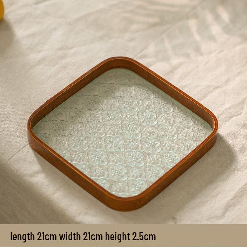 

Vintage Begonia Flower Glass Serving Tray