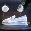 Leather little white shoes women's new summer thick-soled heightening one-pedal casual single shoes women's mesh breathable women's shoes