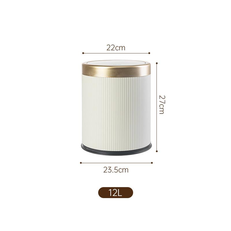 

Press-Type Trash Can with Lid - Large Capacity, Stylish Design for Living Room, Kitchen, Bathroom, or Toilet
