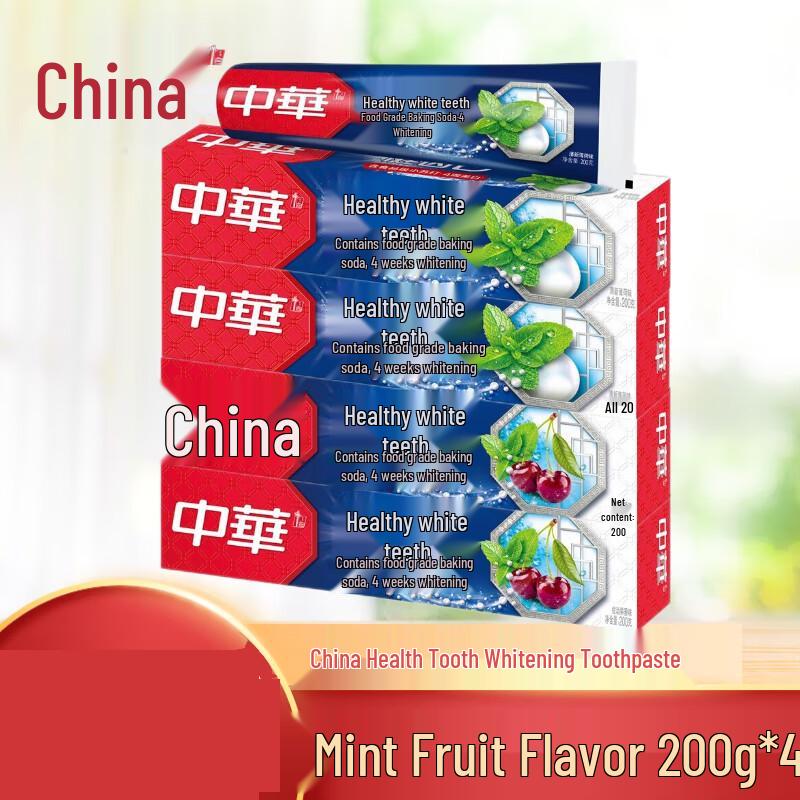 Zhonghua Healthy White Toothpaste 4-Pack (Mint + Fruit)