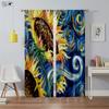 Artistic Oil Painting Printed Window Drapes American Retro Room Darkening Curtains Study Studio Living Area Bedchamber Window Decoration Curtains