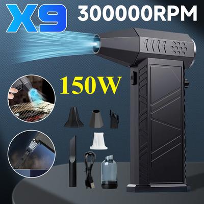 מאוורר טורבו מיני 300000 סל"ד נטען מפוח אוויר חזק מאוורר טורבו סילון נייד רב-תכליתי לניקוי מקלדות