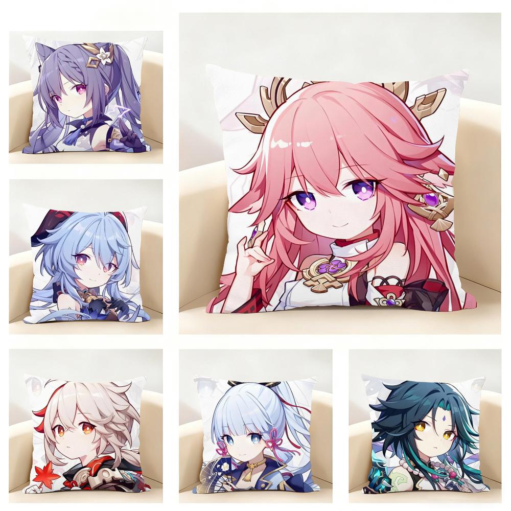 Cute Popular Game HHonkai IImpact Cushion Cover Linen Pillowcase Soft for Sofa Bed Home Room Decor