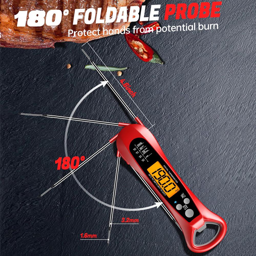 Vattentät Vikbar Elektronisk Mattermometer - Högtemperaturbeständig för Kök och Grillning